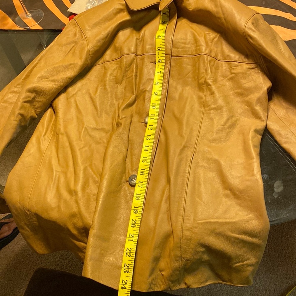 Beige Leather Jacket - image 4